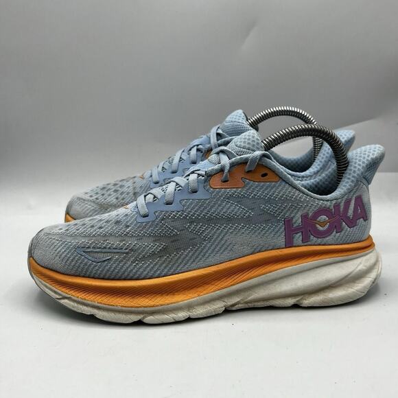 Hoka One One Clifton 9 Women Size 7.5 Blue Running Shoes Sneakers B1127896 ABIW - Picture 4 of 13